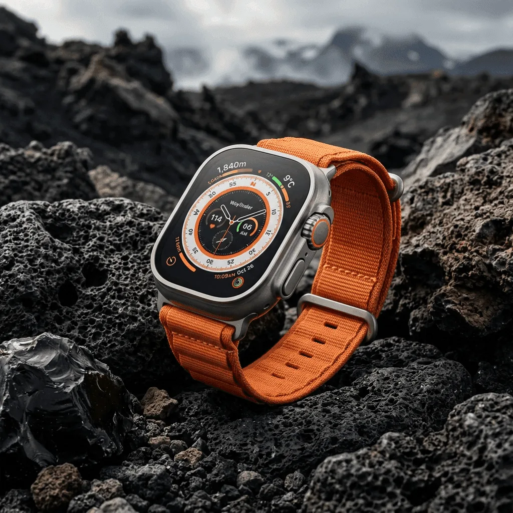 Apple Watch Ultra 3 Titanium - Orange Trail Loop Band